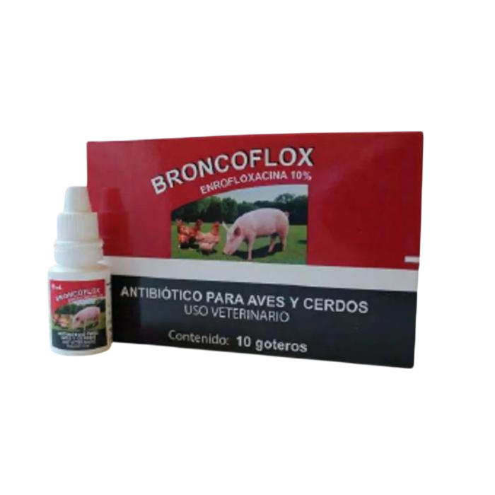 BRONCOFLOX Antibiótico para aves y porcinos. GOTAS Y SOLUCIÓN - Image 2