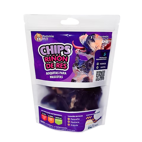 Yummie Pets Chips Riñón de Res 100g